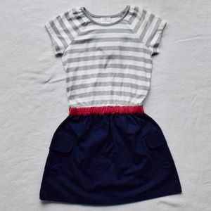 NEW Hanna Andersson Gray Stripe T-Shirt Dress